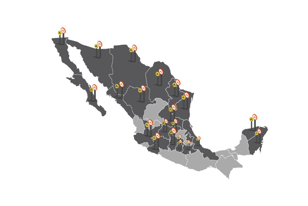 ubicaciones de sucursales de ladrillera mecanizada en México